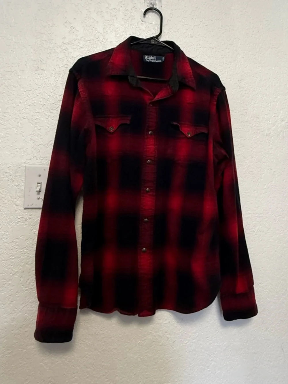 Rare Vintage Polo Ralph Lauren Shadow Plaid Western Flannel Shirt - Size L